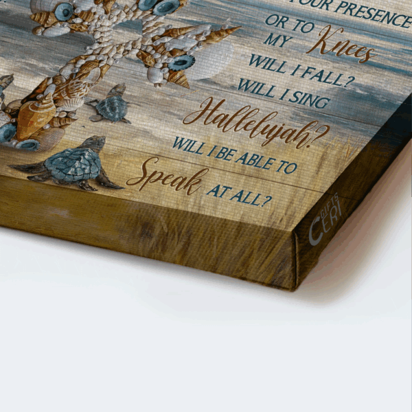Christian Home Decor Gift: Jesus Landscape Poster with Cross Sea Turtle Seagull Beach Painting – I Can Only Imagine