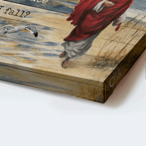 Jesus Beach Landscape Poster Home Decor - Walking With Jesus Painting Gift for Christian 1