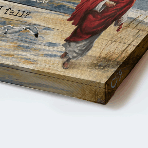 Jesus Beach Landscape Poster Home Decor – Walking With Jesus Painting Gift for Christian