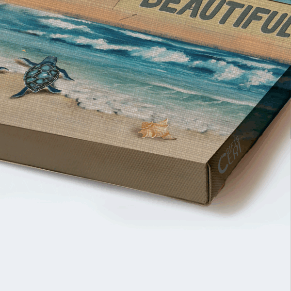 Christian Home Decor Gifts: Jesus Beach & Lighthouse Poster with Sea Turtle – Don t Cry Over The Past