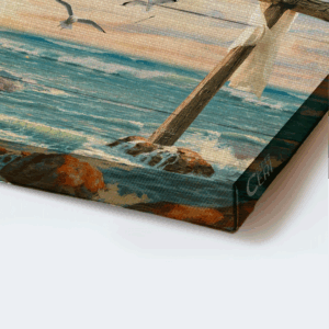 Jesus Landscape Poster: Beach Painting Home Decor Gift for Christian - Amazing Grace 3