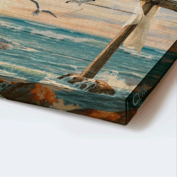 Jesus Landscape Poster: Beach Painting Home Decor Gift for Christian – Amazing Grace