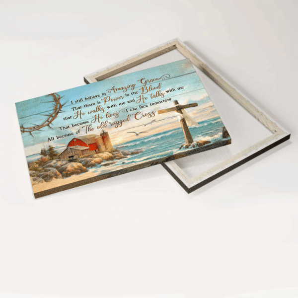 Jesus Landscape Poster: Beach Painting Home Decor Gift for Christian – Amazing Grace