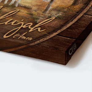 Jesus Landscape Poster: Barn House Sunset Farmhouse Decor Gift for Christian - Hallelujah 1