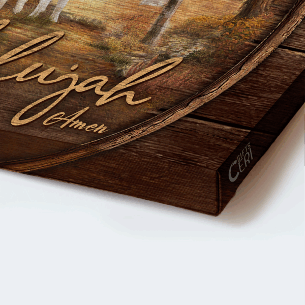 Jesus Landscape Poster: Barn House Sunset Farmhouse Decor Gift for Christian – Hallelujah