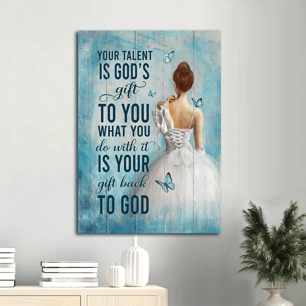 Jesus Portrait Poster Home Decor Gift – Ballet Painting with Blue Butterfly – Gift for Christian Jesus Portrait Poster Home Decor Gift – Ballet Painting with Blue Butterfly – Gift for Christian