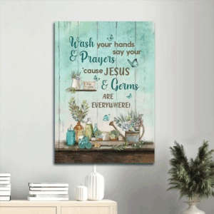 Christian Home Decor: Jesus and Blue Butterfly Portrait Posters - Perfect Gift for Christians