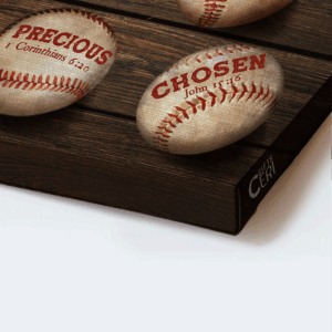 Jesus Landscape Poster: Baseball Sport Drawing Home Decor Gift for Christian 1