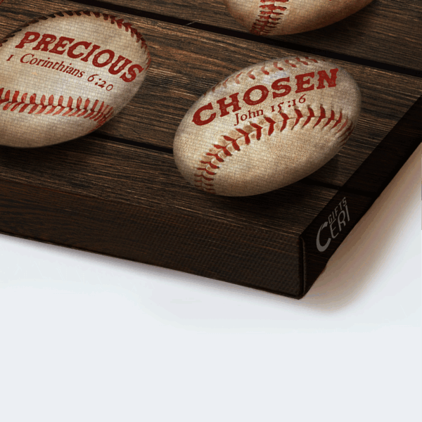 Jesus Landscape Poster: Baseball Sport Drawing Home Decor Gift for Christian