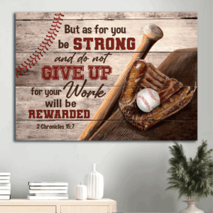 Christian Baseball Poster: Jesus Landscape Home Decor Gift with Encouraging Quote