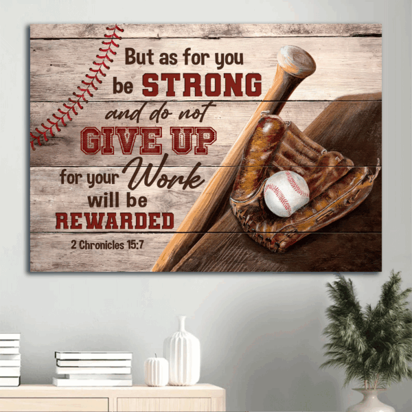 Christian Baseball Poster: Jesus Landscape Home Decor Gift with Encouraging Quote