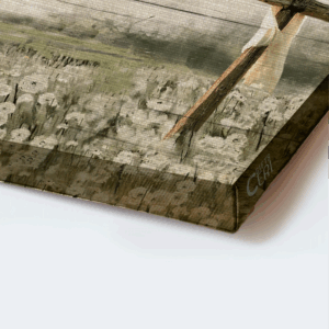Jesus Landscape Poster Home Decor Gift - Barn & Flower Field Painting with Wooden Cross - Gift for Christian - Amazing Grace 1