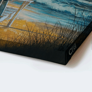 Jesus Landscape & Seagull Beach Chair Sunset Poster - Christian Home Decor Gift 1