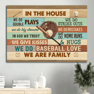 Jesus Baseball Landscape Poster Home Decor Gift - Sport Drawing Christian Family Gift