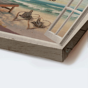 Jesus Landscape & Sea Turtle Couple Poster Home Decor Gift for Christian Beach Lovers 1