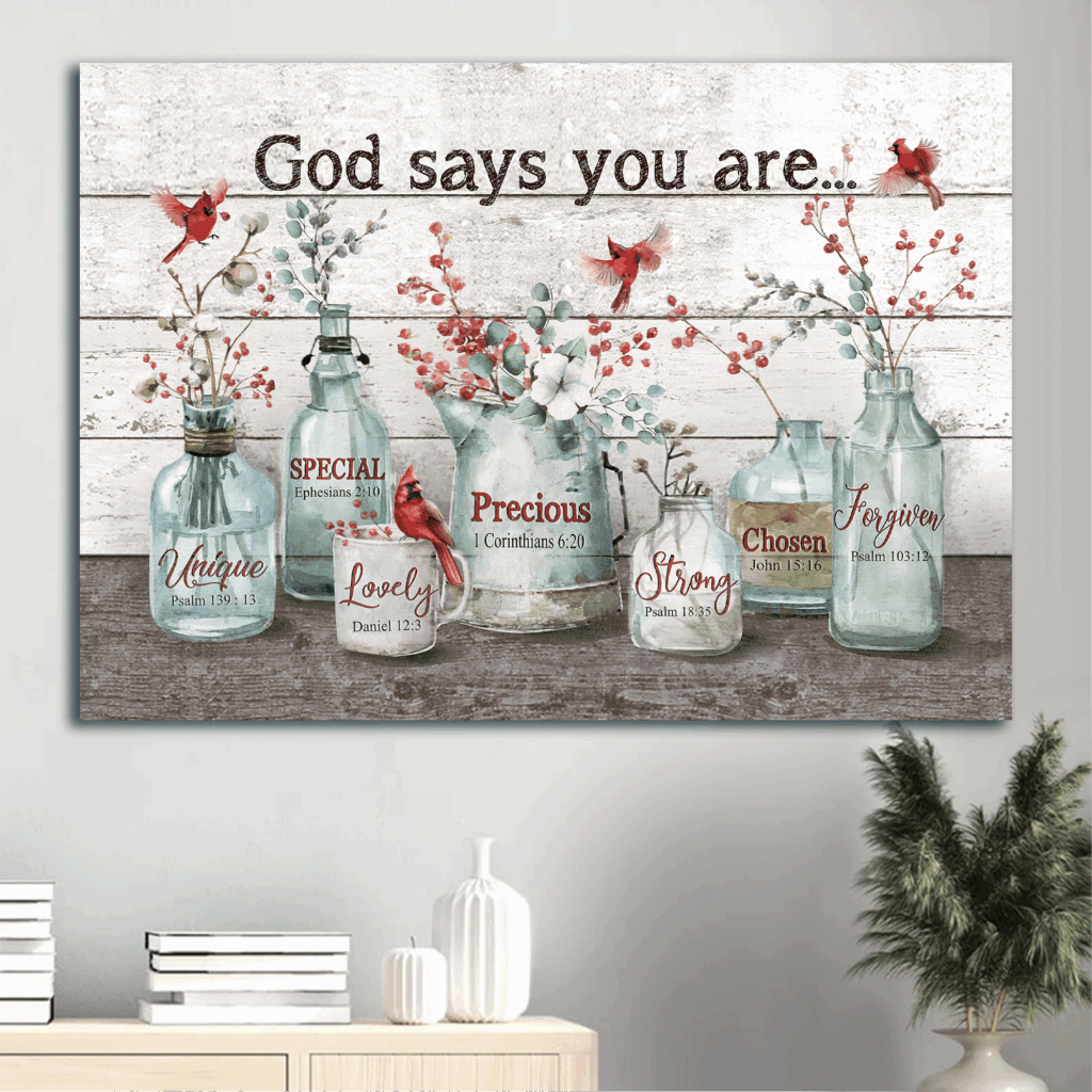 Jesus Landscape Poster Home Decor Gift – Baby Flower Cardinal Painting Crystal Vase – Gift for Christian – God Says You Are Jesus Landscape Poster Home Decor Gift – Baby Flower Cardinal Painting Crystal Vase – Gift for Christian – God Says You Are