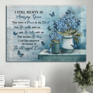 Christian Home Decor Gifts: Jesus Landscape & Blue Butterfly Posters - Amazing Grace