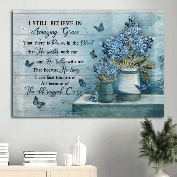Christian Home Decor Gifts: Jesus Landscape & Blue Butterfly Posters – Amazing Grace