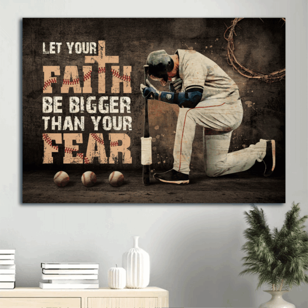Jesus & Baseball Landscape Poster: Let Your Faith Shine – Perfect Christian Gift