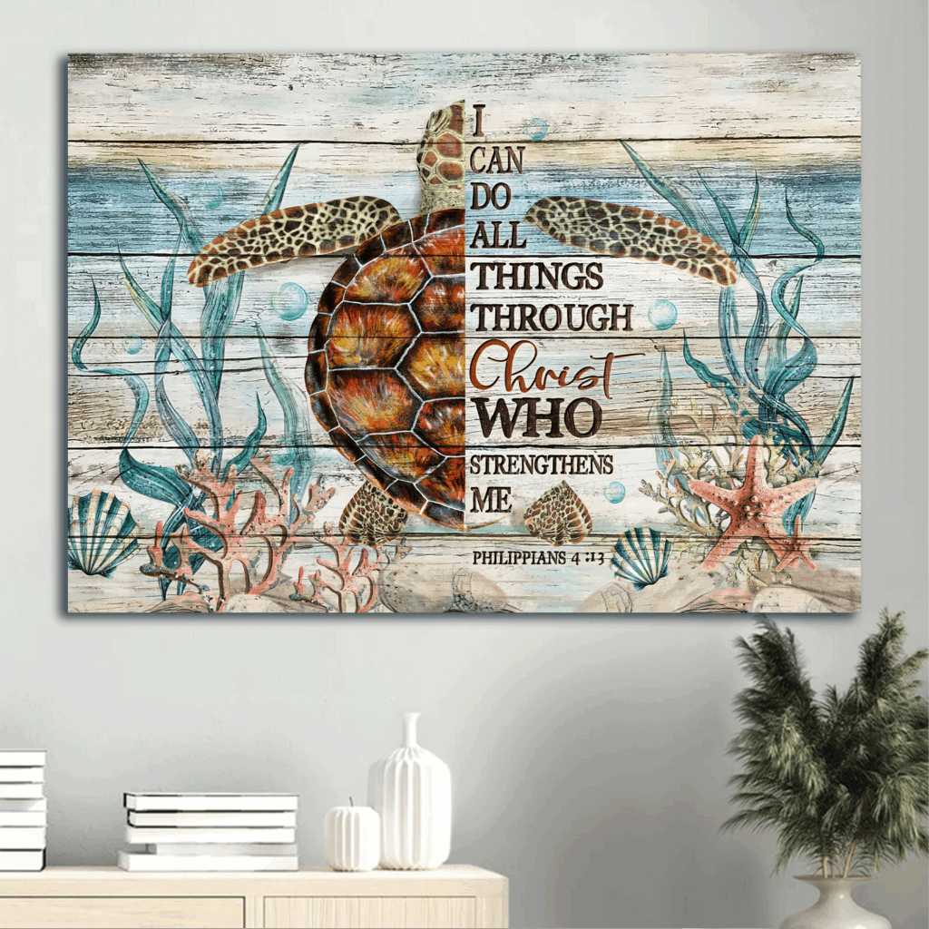 Jesus Landscape Sea Turtle Poster: Amazing Sea Life Drawing Home Decor Gift for Christian Jesus Landscape Sea Turtle Poster: Amazing Sea Life Drawing Home Decor Gift for Christian