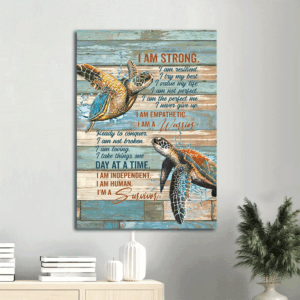 Jesus Portrait & Sea Turtle Painting Poster Home Decor Gift for Christian - Strong Survivor