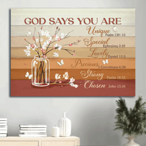 Jesus Landscape Poster Home Decor Gift - Christian Baby Cotton Flower & Butterfly Art