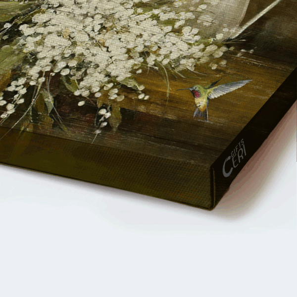 Christian Home Decor Gift: Jesus Landscape & Still Life Poster with Baby Flower & Hummingbird – Just Breathe Inspirational Art