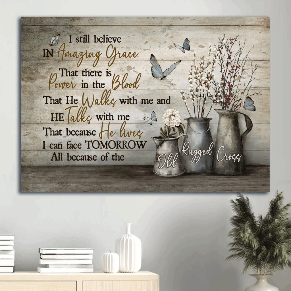 Christian Home Decor Gift: Baby Flower & Butterfly Landscape Poster – Amazing Grace Christian Home Decor Gift: Baby Flower & Butterfly Landscape Poster – Amazing Grace