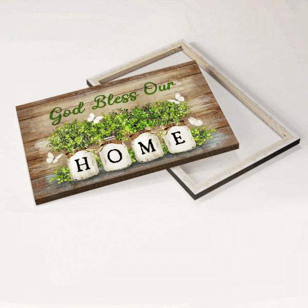 Christian Home Decor Gift Set: Jesus & White Butterfly Landscape Posters – God Bless Our Home