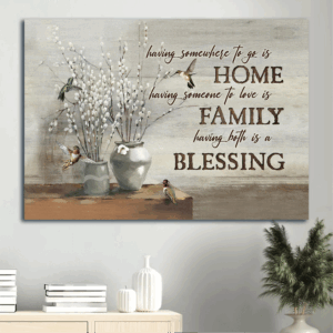 Jesus Landscape Poster Home Decor Gift - Colorful Hummingbird Painting for Christian Home - Inspiring Quote Decor
