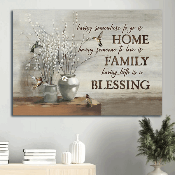 Jesus Landscape Poster Home Decor Gift – Colorful Hummingbird Painting for Christian Home – Inspiring Quote Decor