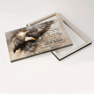 Christian Home Decor Gift: Jesus Landscape Poster with Bald Eagle and Cross Symbol 1