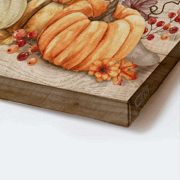 Jesus Landscape & Pumpkin Poster Home Decor Gift – Autumn Painting for Christian – Grateful Thankful & Blessed