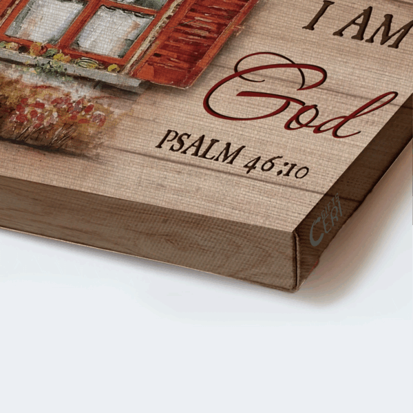 Autumn Jesus Landscape Poster – Red Cardinal Vintage Windows Cranberry Decor Gift for Christian – Be Still & Know