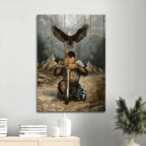 Jesus Portrait Poster: Bald Eagle Warrior Of Christ Sword Of The Spirit Christian Home Decor Gift