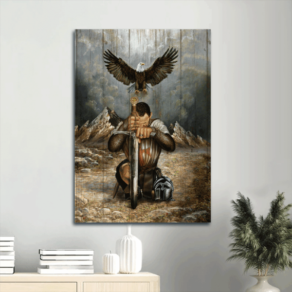 Jesus Portrait Poster: Bald Eagle Warrior Of Christ Sword Of The Spirit Christian Home Decor Gift