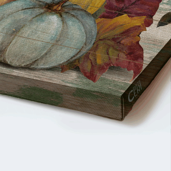 Autumn Jesus Landscape Poster: Colorful Pumpkin Watercolor Hummingbird Wooden Cross – Perfect Christian Home Decor Gift for Gather And Give Thanks