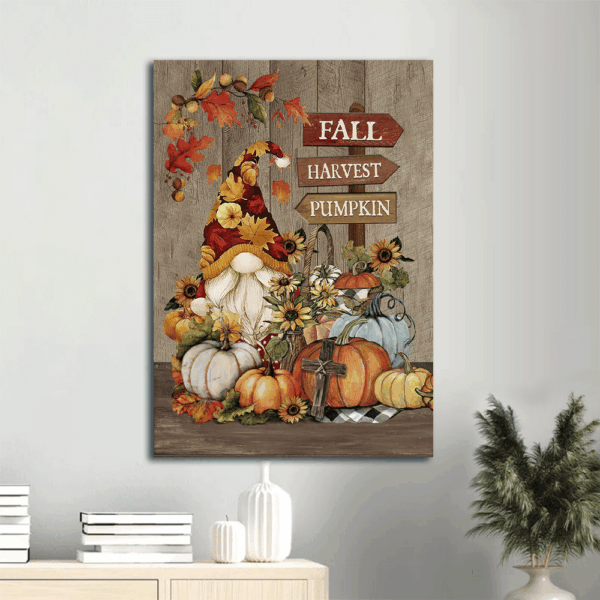 Autumn Jesus Portrait Poster – Pumpkin Drawing Fall Harvest Decor Gift for Christian