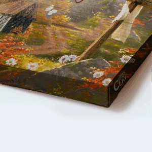 Autumn Jesus Landscape Poster: Wooden Cross Farmhouse Decor Gift for Christian Home - In This House We Trust in God 1