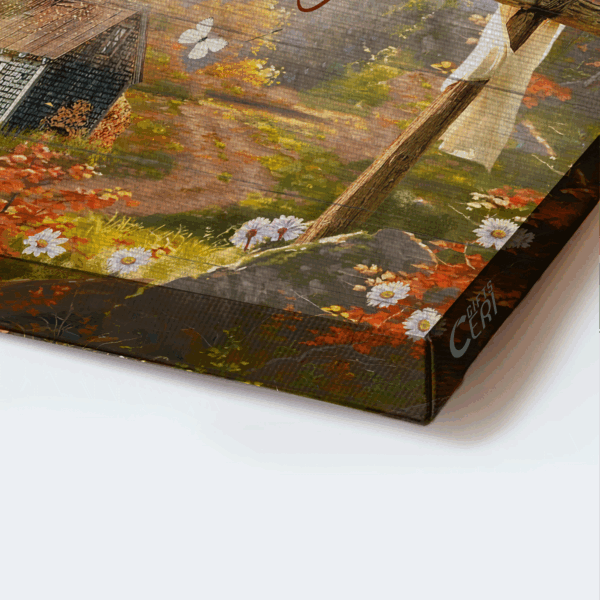 Autumn Jesus Landscape Poster: Wooden Cross Farmhouse Decor Gift for Christian Home – In This House We Trust in God