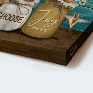 Jesus Landscape Poster Home Decor Gift - Joyful Christian Gift with Daisy Vase Hummingbird and Yellow Cat 1