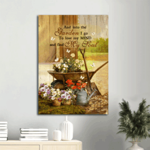 Jesus Portrait Poster Home Decor Gift - Beautiful Garden Theme with Flowers Butterfly - Perfect Christian Gift