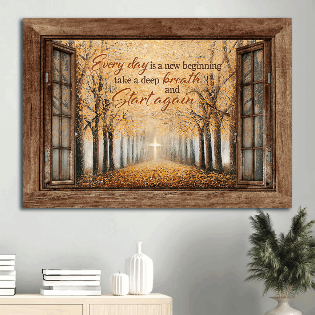 Autumn Forest Jesus Landscape Poster Home Decor Gift – Christian Golden Cross Art Autumn Forest Jesus Landscape Poster Home Decor Gift – Christian Golden Cross Art