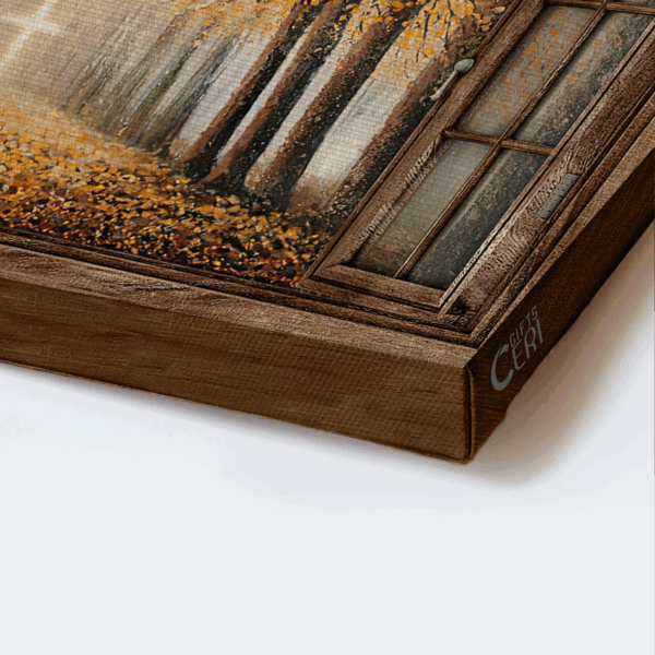 Autumn Forest Jesus Landscape Poster Home Decor Gift – Christian Golden Cross Art
