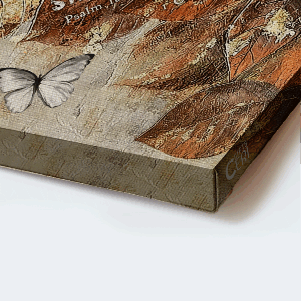 Jesus Landscape & White Butterfly Poster Home Decor Gift – Autumn Leaves Christian Art