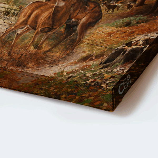 Autumn Forest Jesus Landscape Poster – Watercolor Deer Lake View – Christian Home Decor Gift – Find My Soul