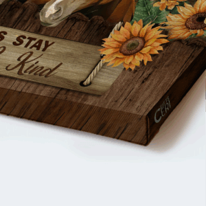 Jesus Landscape and Sunflower Horse Poster: Tranquil Farm Home Decor Gift for Christian - Stay Humble and Kind 1