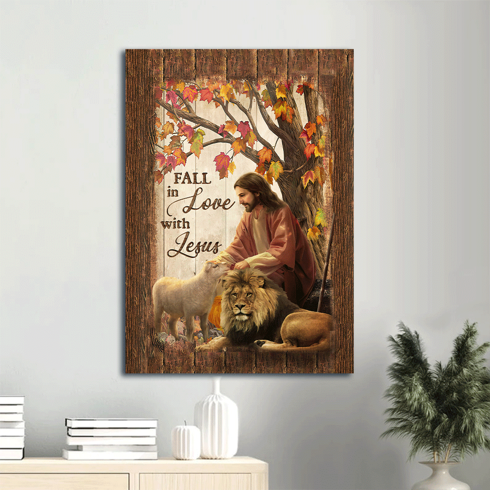 Autumn Forest & Lion of Judah Memorial Portrait Poster – Family Home Decor Gift – Fall in Love with Jesus Autumn Forest & Lion of Judah Memorial Portrait Poster – Family Home Decor Gift – Fall in Love with Jesus