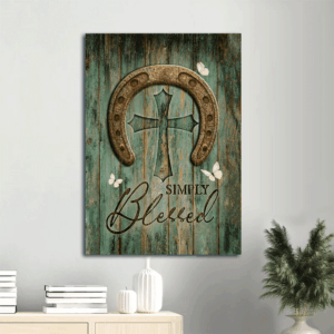 Jesus Portrait Poster Home Decor Gift - Abstract Cross Vintage Art Christian Gift - Simply Blessed