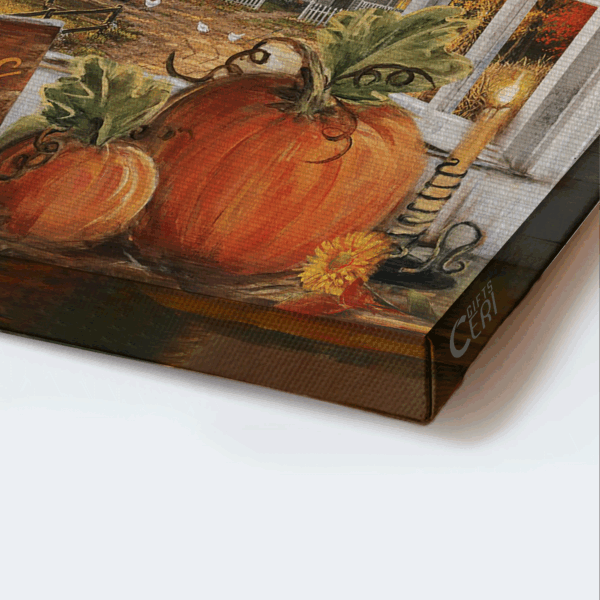 Fall for Jesus Landscape Poster – Autumn Painting Pumpkin & Halloween Art – Farmhouse Decor Gift for Christian
